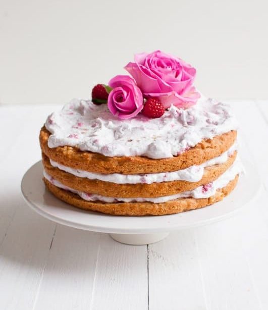 Vegan Apple & Raspberry Layer Cake