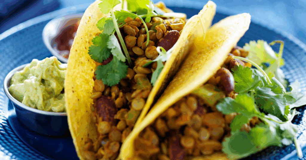 High-protein vegetarian tacos and nachos