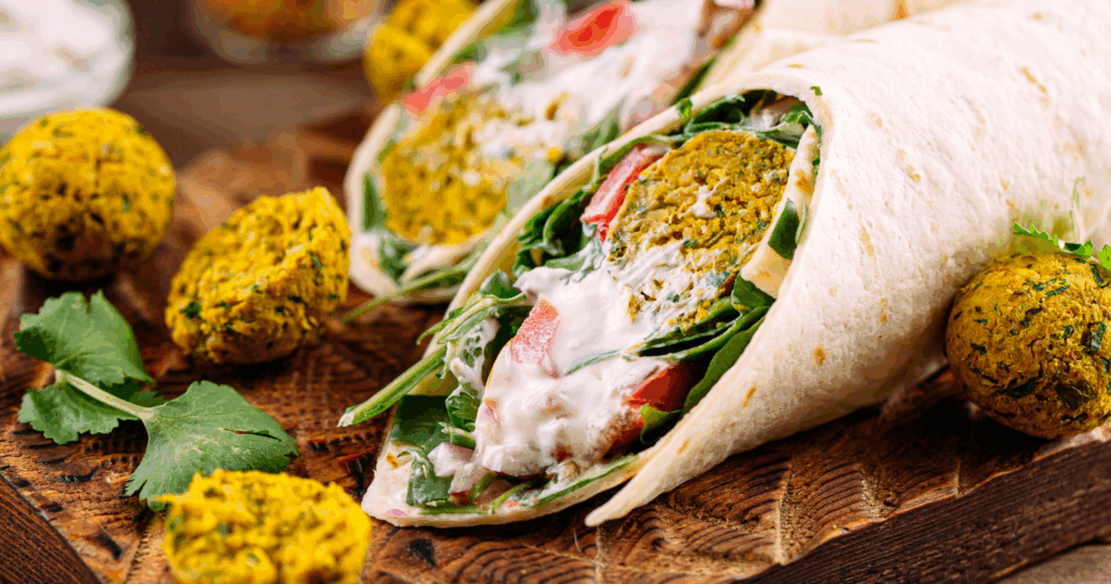 High-protein vegetarian wraps and roll-ups