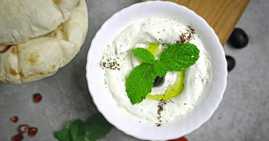 Vegetarian high-protein dips and spreads for snacking