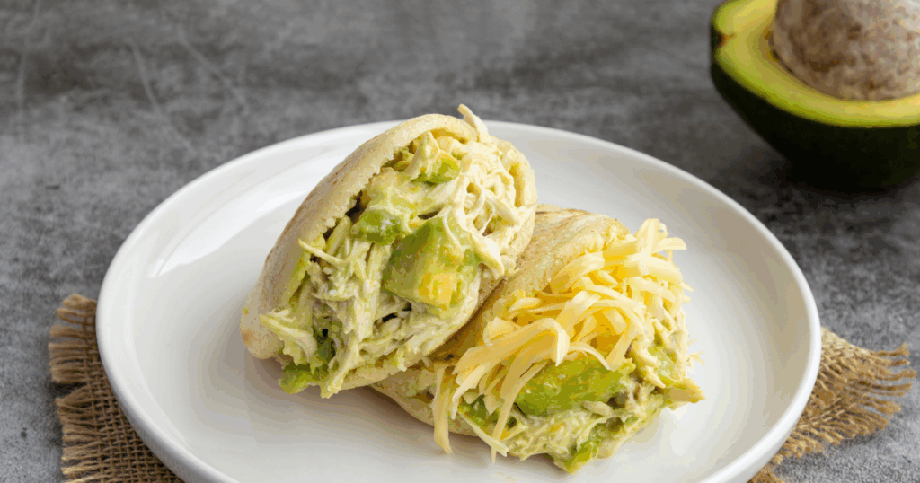 How to make a proper vegetarian arepas filled with black beans and avocado