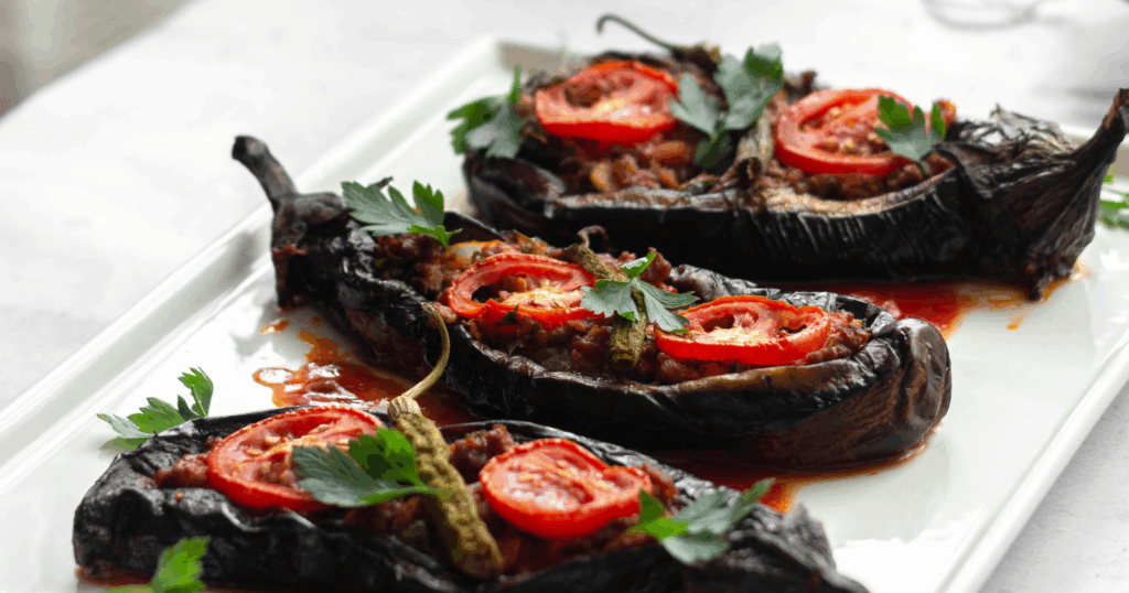 The vegetarian stuffed aubergine I make when I want something that looks impressive, tastes deeply spiced, and takes less effort than it appears